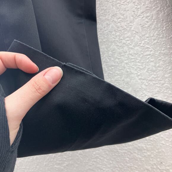 Perry Ellis Cotton Black Flat Front Pockets Zip Hook Eye Tailored Fit Chino Pant - Picture 6 of 9